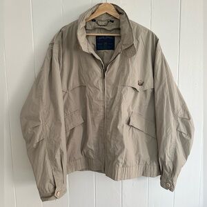 Vintage Members Only Club House Beige Windbreaker Jacket – Classic 90s Style